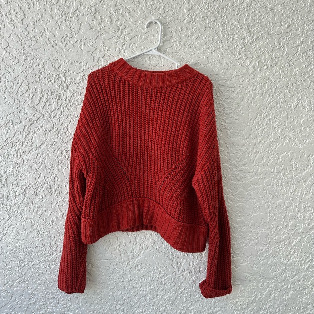 chunky red sweater
